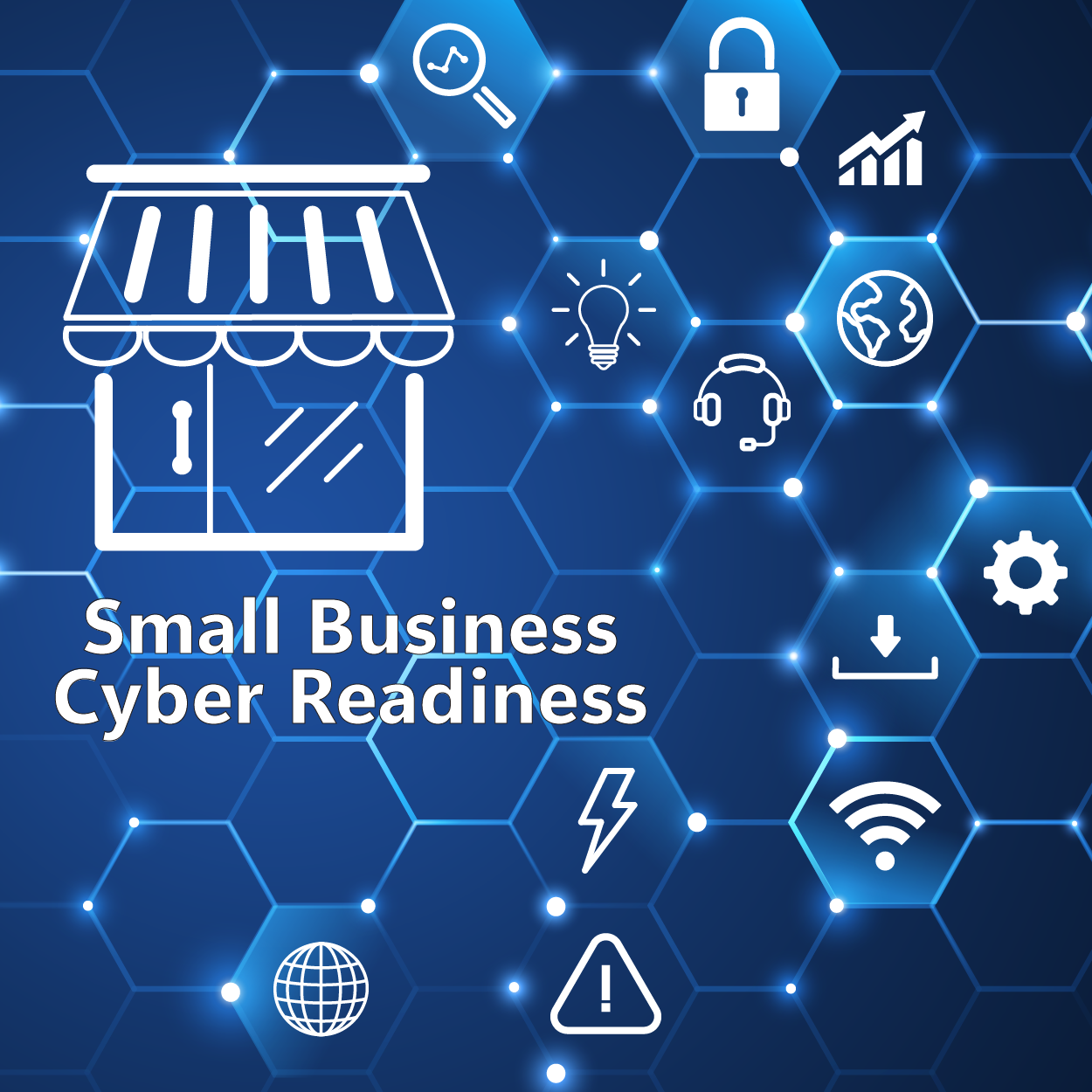 Small Business Cyber Readiness with tech icons